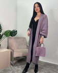 Khina Lavender Balloon Sleeve Knitted Cardigan