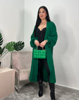 Khina Emerald Green Balloon Sleeve Knitted Cardigan