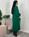 Khina Emerald Green Balloon Sleeve Knitted Cardigan