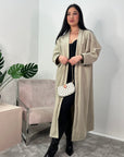 Lena Beige Oversized Batwing Long Coat