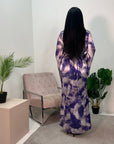 Faryal Purple Tie Dye Flare Sleeve Dress