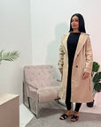 Azita Beige Premium Quality Belted Plain Trench Coat