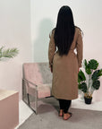 Azita Camel Premium Quality Belted Plain Trench Coat