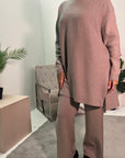 Sanne Mocha Premium Fine Knit Jumper & Trouser Co ord Set