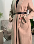 Jules Beige Plain Belted Pocket Lightweight Coat Jacket