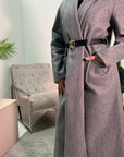 Jules Grey Plain Belted Pocket Lightweight Coat Jacket