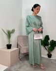 Guli Mint Satin Drape Detail Long Dress