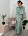 Guli Mint Satin Drape Detail Long Dress