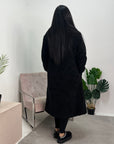 Serena Black Fur Collar Teddy Coat