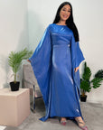 Zayna Royal Blue Shimmer Tie Kaftan Dress