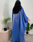 Zayna Royal Blue Shimmer Tie Kaftan Dress