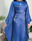 Zayna Royal Blue Shimmer Tie Kaftan Dress