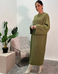 Aya Sage Knitted Roll Neck Jumper Dress