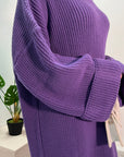 Aya Purple Knitted Roll Neck Jumper Dress