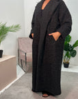 Esa Black Oversized Teddy Coat