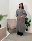 Lena Dark Grey Oversized Batwing Long Coat