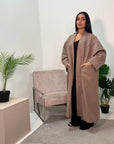 Lena Mocha Oversized Batwing Long Coat