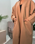 Lena Camel Oversized Batwing Long Coat