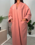 Lena Pink Oversized Batwing Long Coat