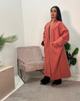 Lena Coral Oversized Batwing Long Coat