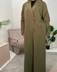 Daria Khaki Oversized Button Boyfriend Lightweight Duster Coat