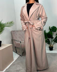 Elham Beige Quality Lightweight Pocket Belted Trench Coat