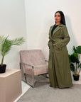 Elham Khaki Quality Lightweight Pocket Belted Trench Coat