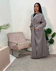 Elham Grey Quality Lightweight Pocket Belted Trench Coat