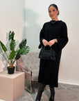 Aya Black Knitted Roll Neck Jumper Dress