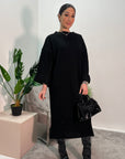 Aya Black Knitted Roll Neck Jumper Dress