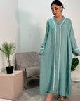 Neha Aqua Detail Trim Plain Abaya Modest dress