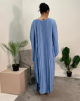 Aiza Light Blue Full Pleated Kaftan Dress