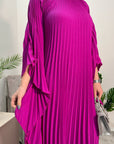 Aiza Magenta Full Pleated Kaftan Dress