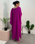 Aiza Magenta Full Pleated Kaftan Dress