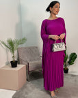 Aiza Magenta Full Pleated Kaftan Dress