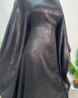 Rabia Black Metallic Elasticated Batwing Kaftan Dress