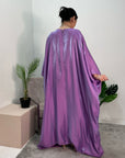 Zayna Lavender Shimmer Tie Kaftan Dress