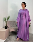 Zayna Lavender Shimmer Tie Kaftan Dress