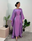 Zayna Lavender Shimmer Tie Kaftan Dress