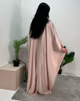 Zayna Peach Shimmer Tie Kaftan Dress