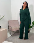 Ahura Emerald Green V Neck Wrap Over Co Ord