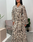 Neva Leopard Print V Neck Summer Dress