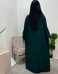 Navia Emerald Green Tie Abaya Trouser Co Ord Set