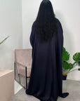 Haniya Navy Fur Trim Kaftan Dress